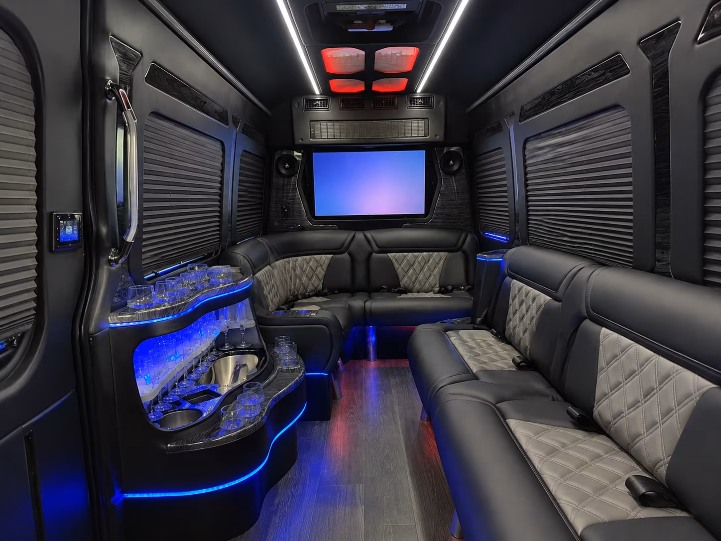 new britain 30 passenger party bus inside