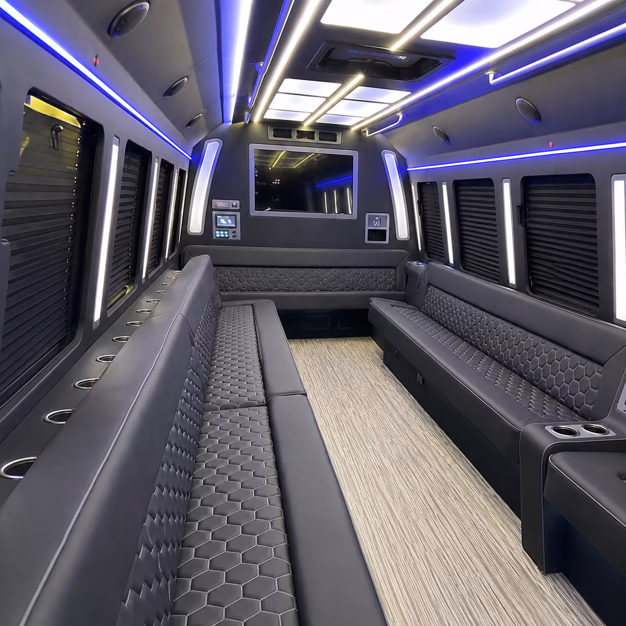 new britain 40 passenger party bus inside
